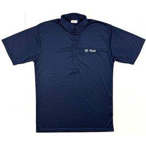 Collars & Co Mens Dress Collar Polo Shirt Sz Large Performance Golf Navy Toyota